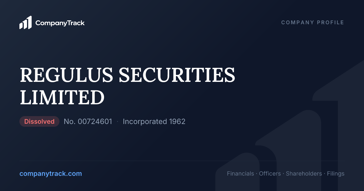 REGULUS SECURITIES LIMITED - Profile & Financials