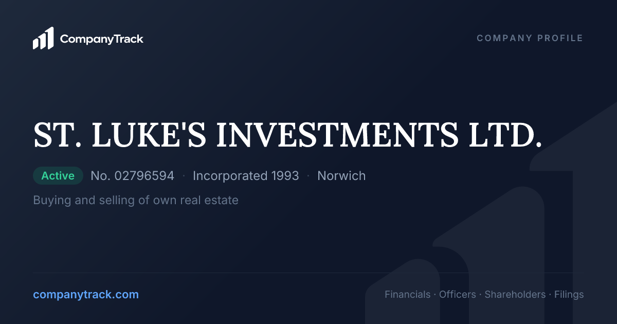 ST. LUKE'S INVESTMENTS LTD. - Profile & Financials