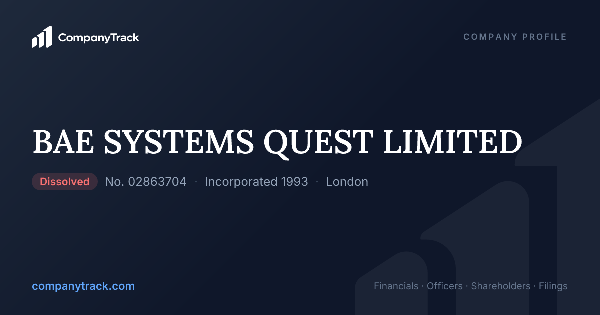 Paperwork Ltd BAE SYSTEMS QUEST LIMITED - Profile & Financials
