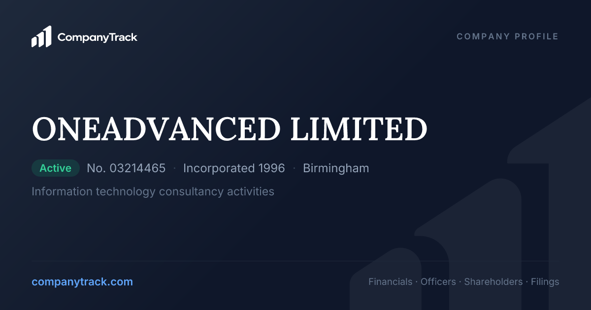 ONEADVANCED LIMITED - Profile & Financials