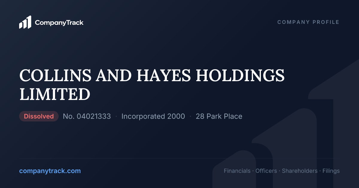 COLLINS AND HAYES HOLDINGS LIMITED - Profile & Financials