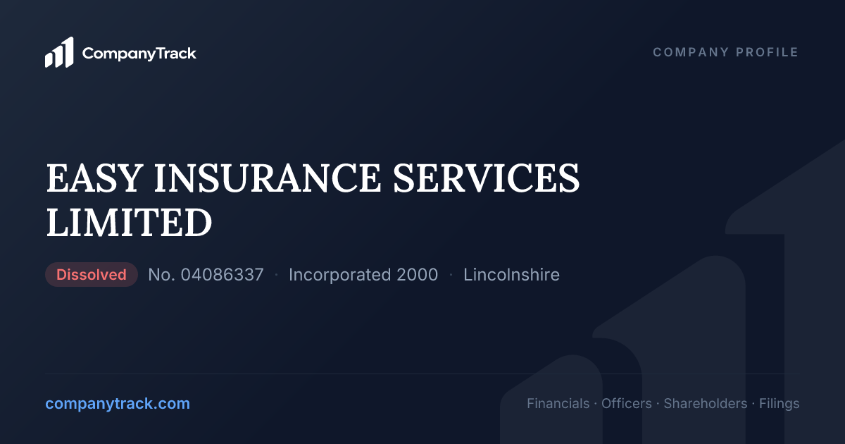 EASY INSURANCE SERVICES LIMITED - Profile & Financials