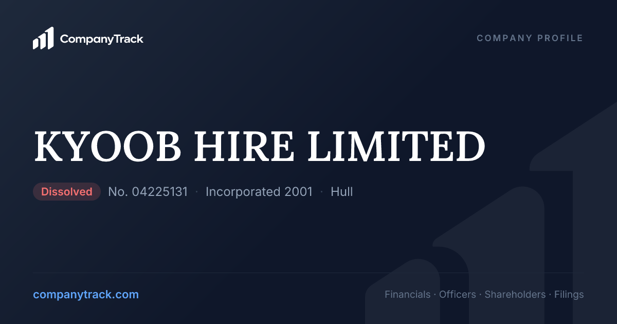 KYOOB HIRE LIMITED - Profile & Financials