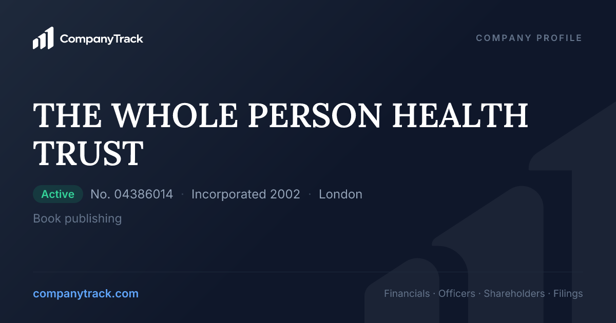 Health Profiling THE WHOLE PERSON HEALTH TRUST - Profile & Financials