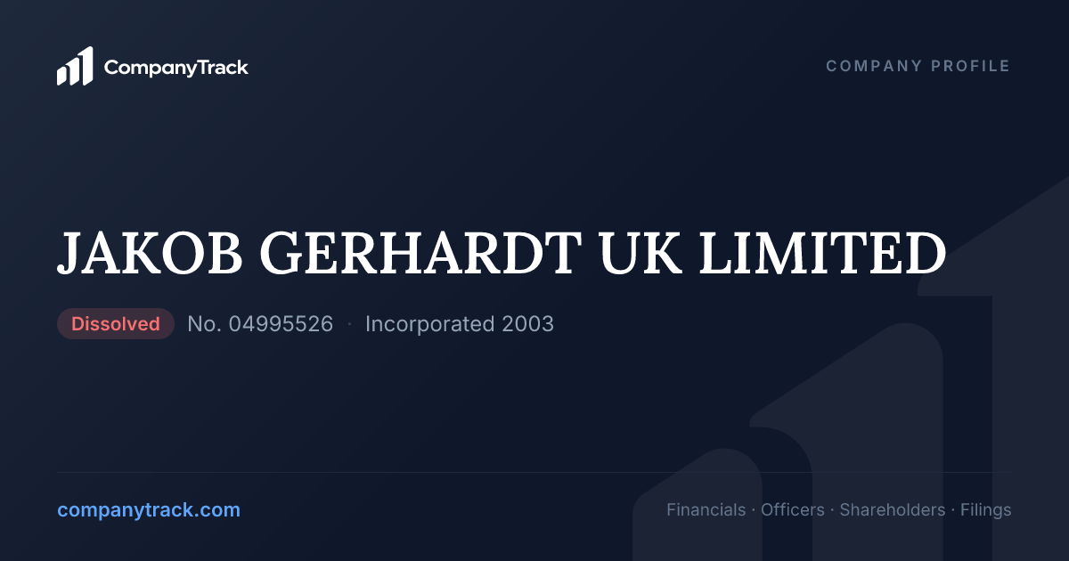 JAKOB GERHARDT UK LIMITED - Profile & Financials