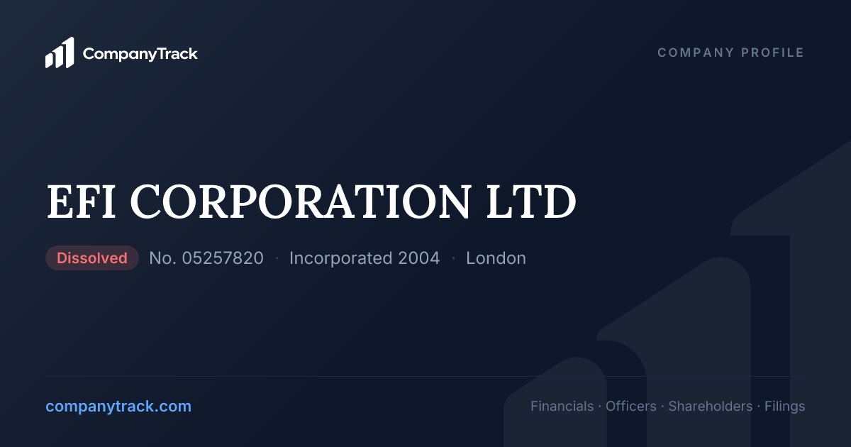EFI CORPORATION LTD - Profile & Financials