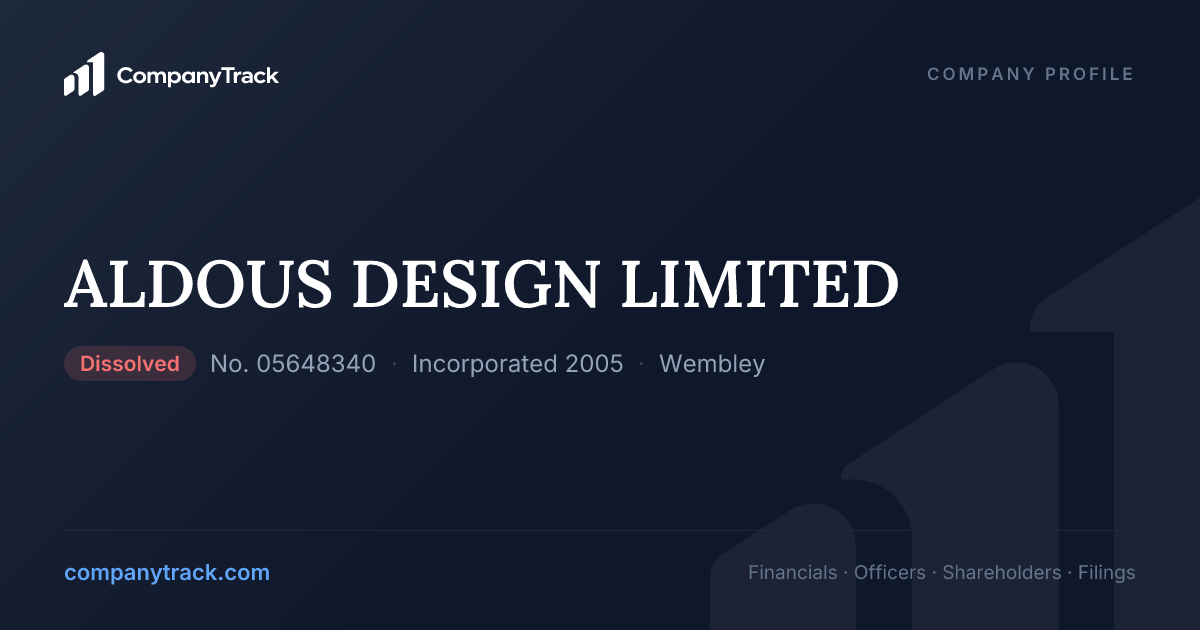 Group 3 Design. Sign ALDOUS DESIGN LIMITED - Profile & Financials
