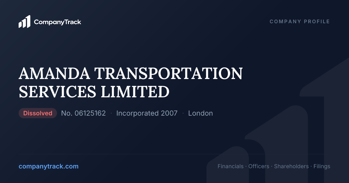 AMANDA TRANSPORTATION SERVICES LIMITED - Profile & Financials