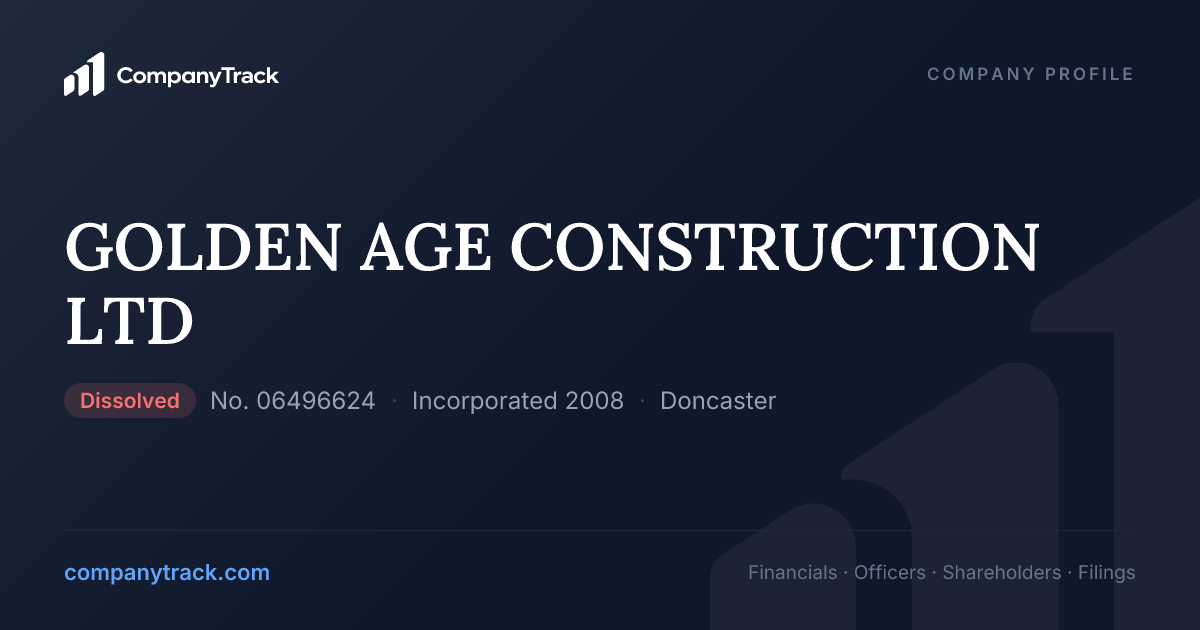 GOLDEN AGE CONSTRUCTION LTD - Profile & Financials
