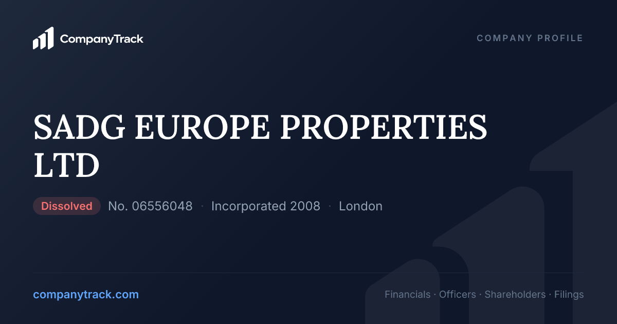 Paperwork Ltd SADG EUROPE PROPERTIES LTD - Profile & Financials