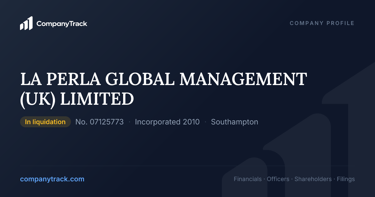 LA PERLA GLOBAL MANAGEMENT (UK) LIMITED - Profile & Financials
