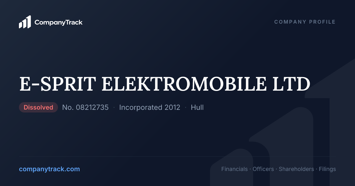 Asset Tracking Doc E-SPRIT ELEKTROMOBILE LTD - Profile & Financials