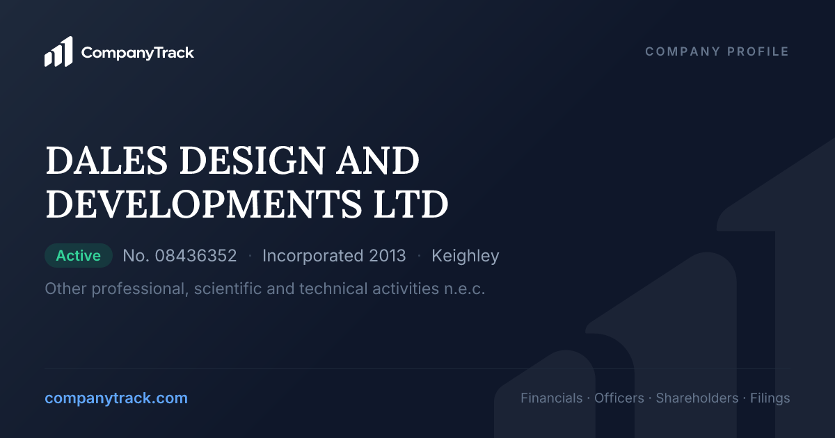 DALES DESIGN AND DEVELOPMENTS LTD - Profile & Financials