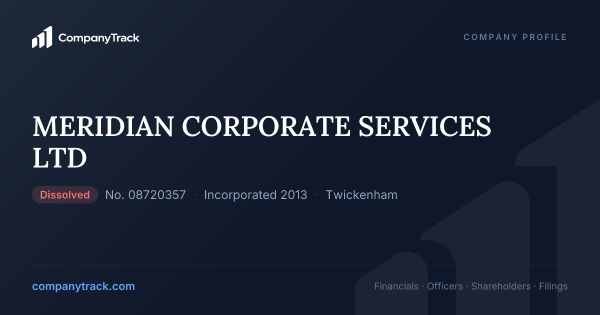 MERIDIAN CORPORATE SERVICES LTD - Profile & Financials