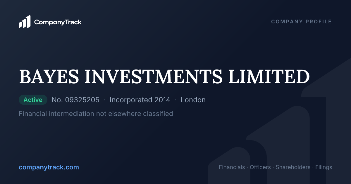 BAYES INVESTMENTS LIMITED - Profile & Financials