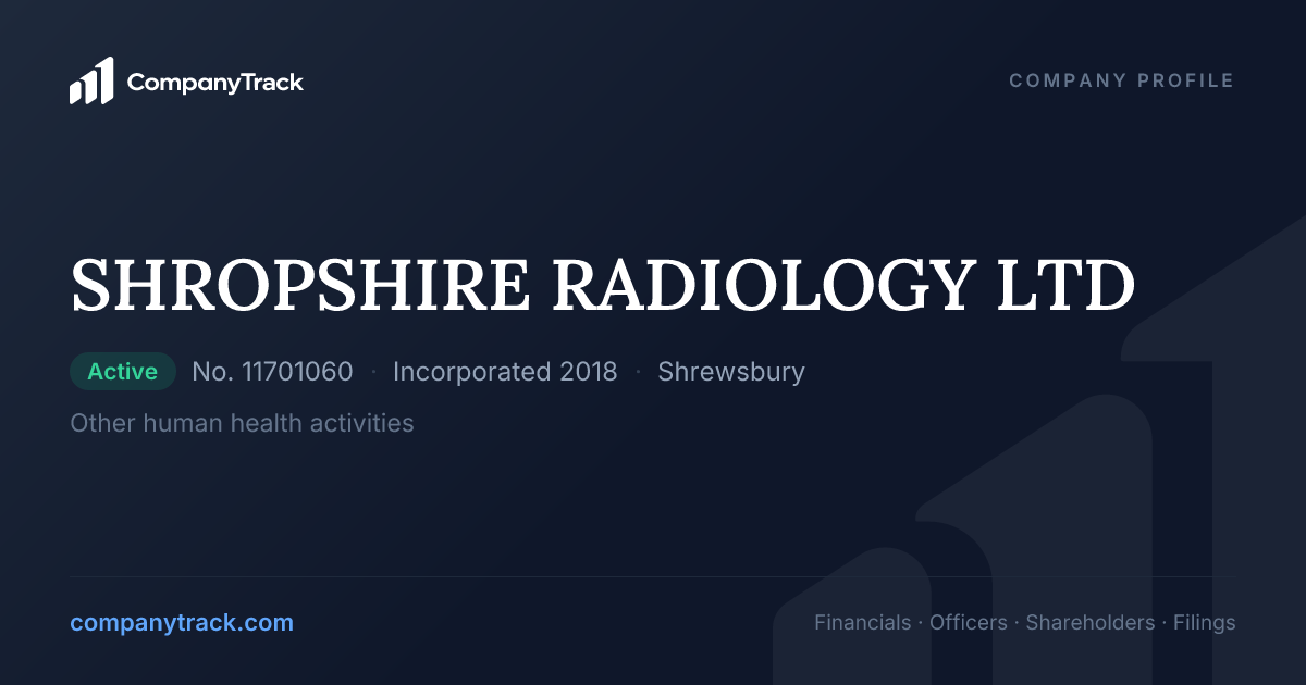 SHROPSHIRE RADIOLOGY LTD - Profile & Financials