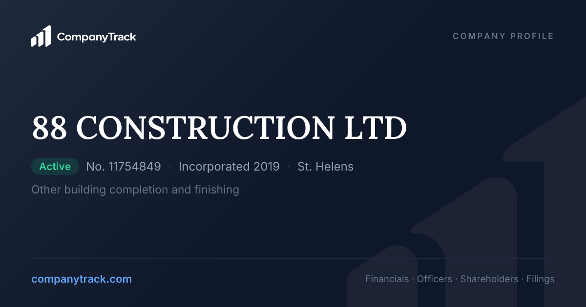 88 CONSTRUCTION LTD - Profile & Financials