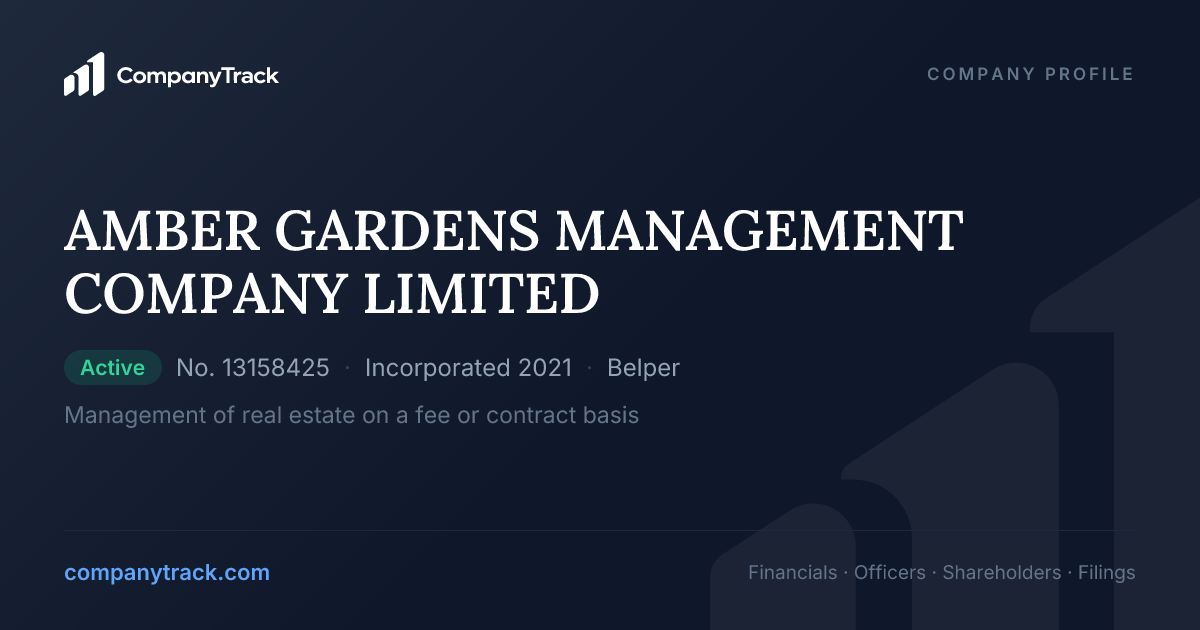 AMBER GARDENS MANAGEMENT COMPANY LIMITED - Profile & Financials