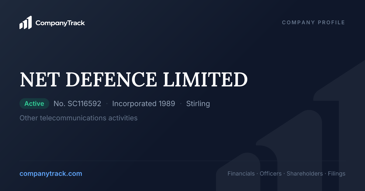 NET DEFENCE LIMITED - Profile & Financials