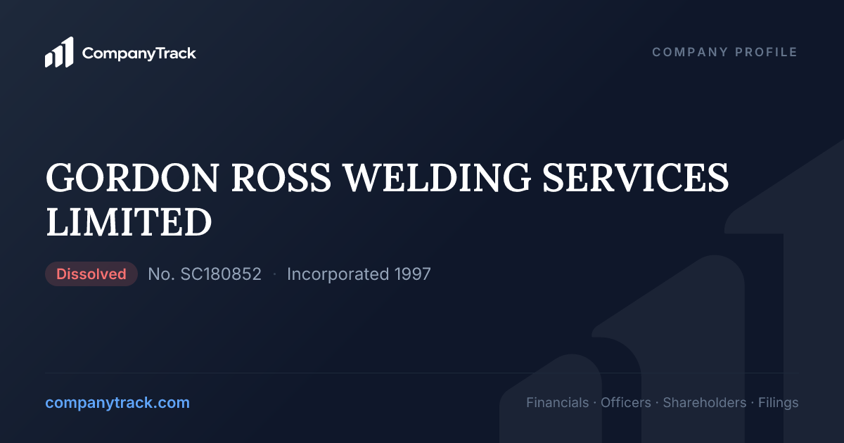 GORDON ROSS WELDING SERVICES LIMITED - Profile & Financials